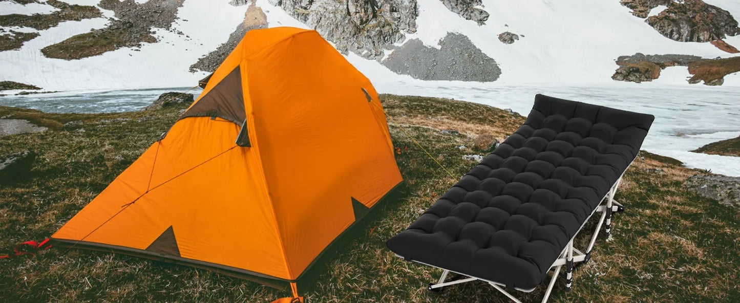 Foldable Camping Cot with Pillow and Carry Bag