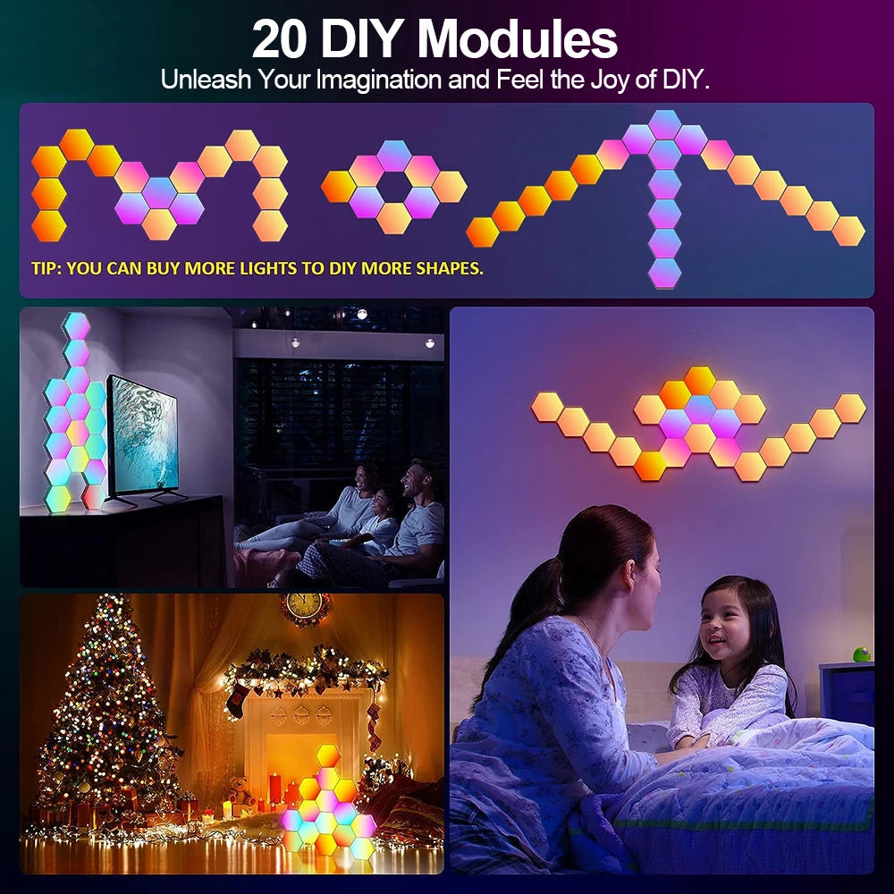 Color Changing Hexagon Wall Lights