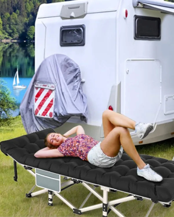 Foldable Camping Cot with Pillow and Carry Bag