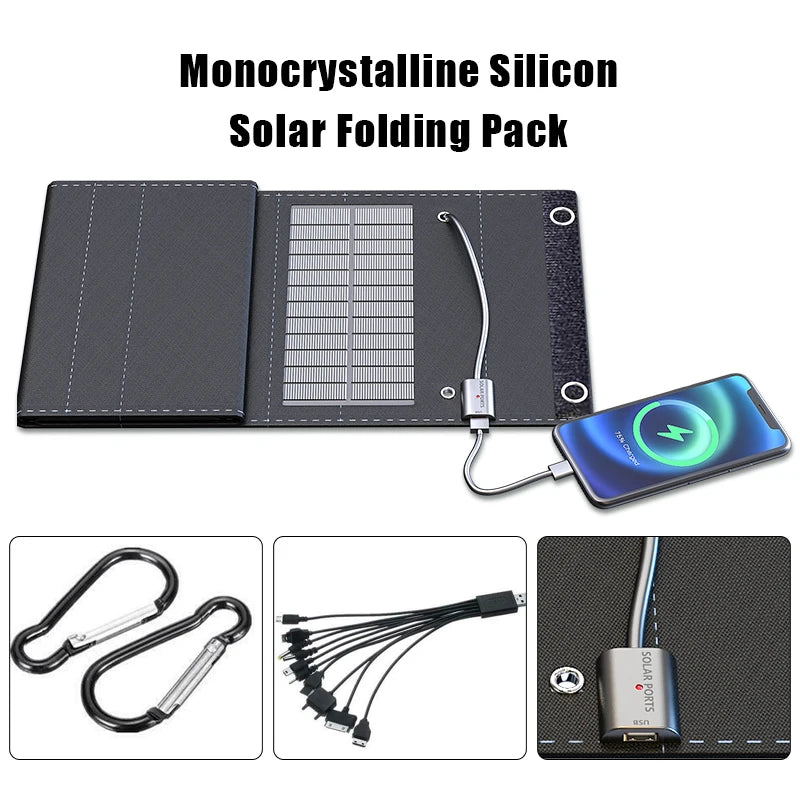 Foldable Solar Panel Phone Charger