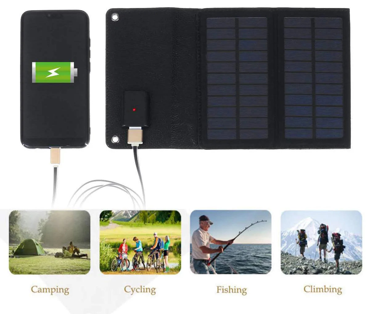 Foldable Solar Panel Phone Charger