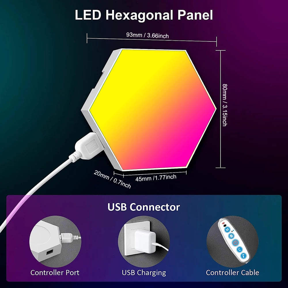 Color Changing Hexagon Wall Lights