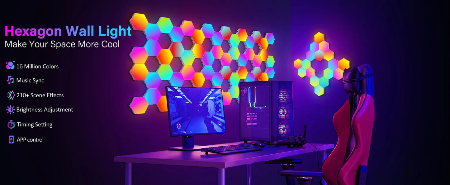 Color Changing Hexagon Wall Lights