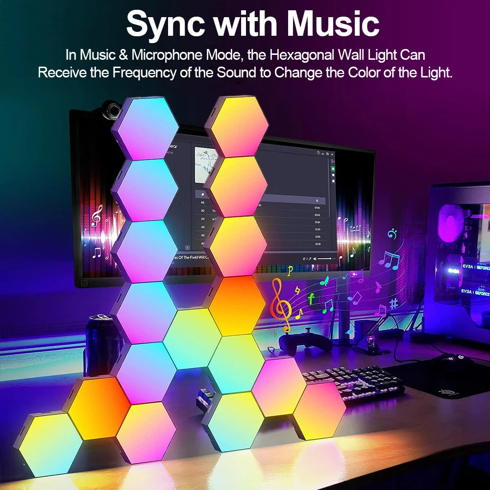 Color Changing Hexagon Wall Lights